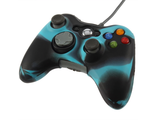 Силиконовые Чехлы для джойстика Xbox 360 (синий-черный камуфляж)
